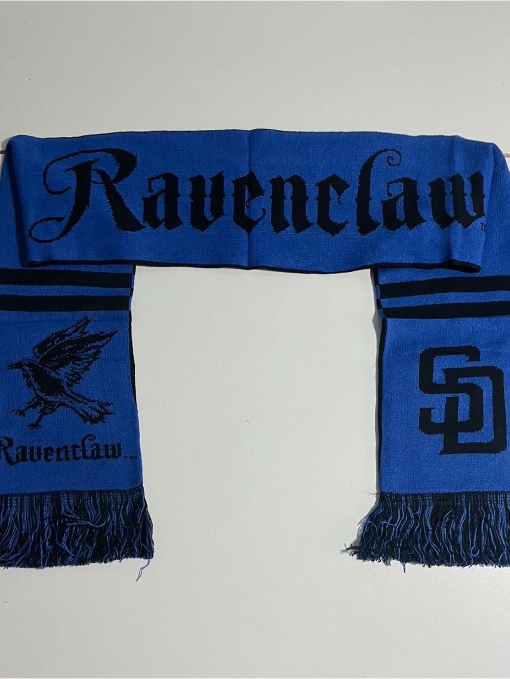 Licensed Ravenclaw Knit Scarf in Blue and Black